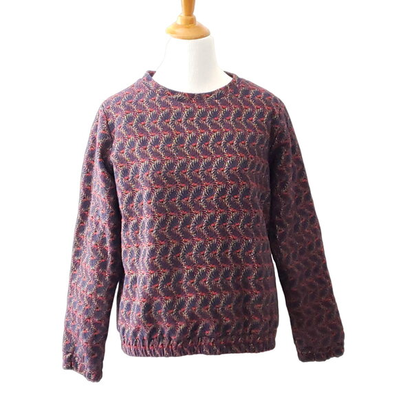 Lenny B. Paris Metallic Gold Red Jacquard Blouse Large - Picture 1 of 12
